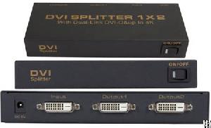 Dvi 2 Port Splitter 1x2 Dual Link Dvi-d Up To 4k