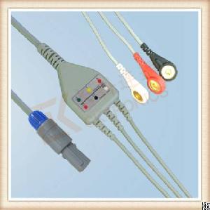 biosys 6 pin ecg cable 3 leads snap aha