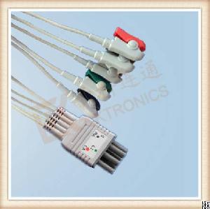 Colin Ecg Leadwires, Cable 5 Leads, Grabber, Aha, L 1m