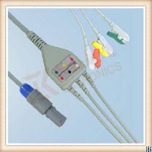 creative 6 pin ecg cable 3 leads grabber iec