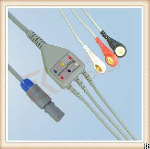 creative 6 pin ecg cable 3 leads snap aha