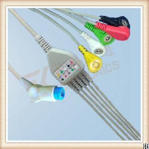 df mindray 12 pin ecg cable 5 leads snap iec