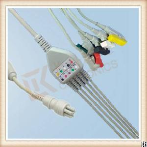 dgv colin 6 pin ecg cable female 5 leads grabber iec