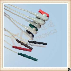 Din Style Safety Ecg Leadwires Cable 5 Leads, Grabber, Aha, L 0.6m Ck-e311-c5a,