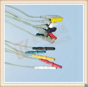 Din Style Safety Ecg Leadwires , Cable 5 Leads, Grabber, Iec, L 0.6m Ck-e311-c5i