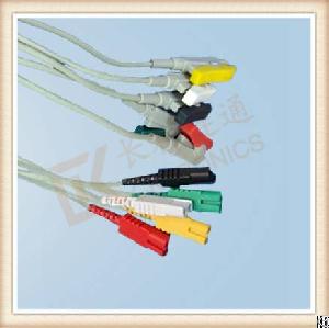 Ll Style Ecg Leadwires, Cable 5 Leads, Grabber, Iec, L 0.6m