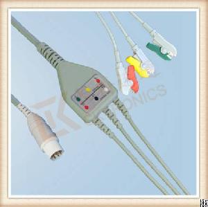 mennen 10 pin ecg cable 3 leads grabber iec