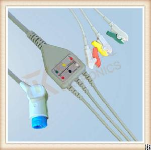 Mindray 12 Pin One Piece Ecg Cable, Cable 3 Leads, Grabber, Iec