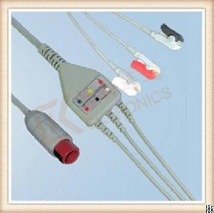 One Piece Ecg Cable, Cable 3 Leads, Grabber, Aha