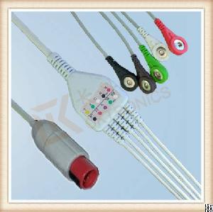 One Piece Ecg Cable, Cable 5 Leads, Snap, Aha, Ck-e111-s5a,