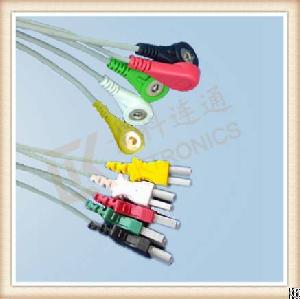 spacelabs trulink ecg leadwires cable 5 leads snap iec