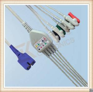 Vb Mek 9 Pin One Piece Ecg Cable, Cable 5 Leads, Grabber, Aha