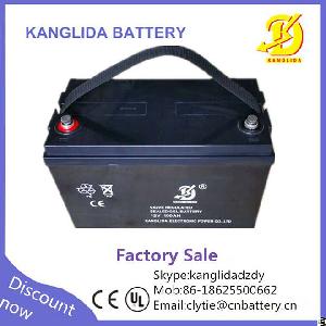 Kanglida Rechargeable Lead Acid 12v 100ah Battery For Solar, Ups