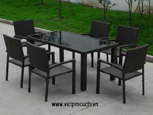 Synthetic Wicker Table Set No. 06775