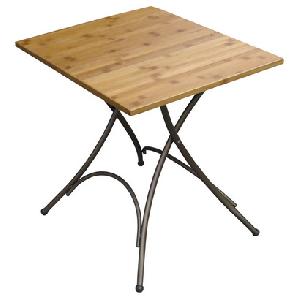 Folding Square Table 70x70 Bamboo Top