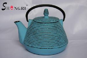 Blue Cast Iron Tea Kettle