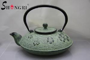 Cast Iron Tea Kettle With Flower Design