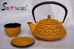 Cast Iron Tea Pot With Enamel Coated