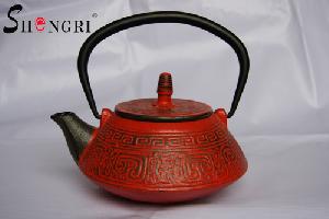 The Red Cast Iron Tea Pot