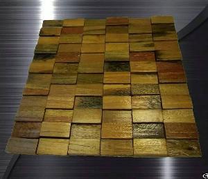 wood mosaic tile