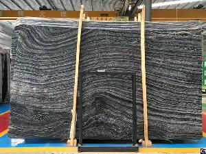 Zebra Black Wooden Antique Marble Slabs