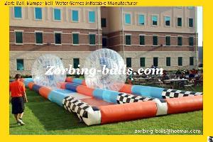 Zorb Ball Race Track Zorbing Racing Human Hamsterball Course Inflatable