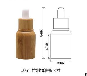 10ml cosmetic oil galss bottle outer bamboo