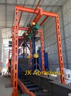 overhead conveyor shot blasting machine hook