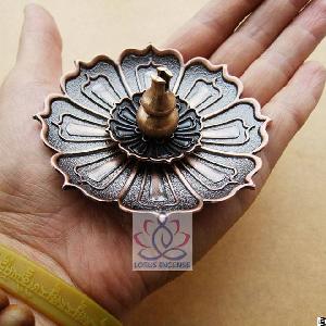 wholesale lotus incense plate holder 9cm metal alloy stick coil home decor