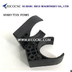 hsk63 tool holder forks plastic tooling grippers vmc milling machine atc toolchange