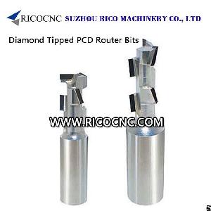 Ricocnc Diamond Tipped Pcd Cnc Router Bits For Wood Cnc Nesting