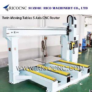 Twin Moving Tables 5 Axis Cnc Router Machining Centers