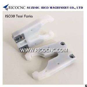 White Iso30 Tool Holder Forks Atc Tool Grippes Cnc Toolholder Clamps For Cnc Router Machine