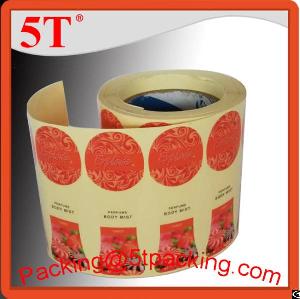 Explode Red Printing Designs On Transparent Plastic Stickers