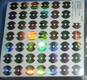 holographic reflective penny printed adhesive labels fishing lure