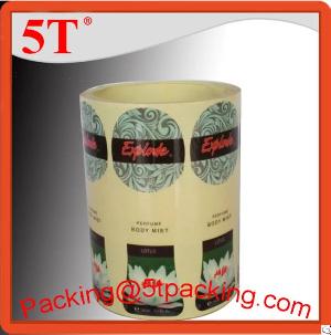 printing labels body mist bottles