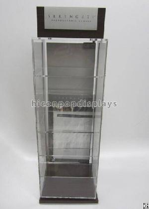 Freestanding Acrylic 5 Layer Sunglasses Display Case Rotating For Protective Lenses