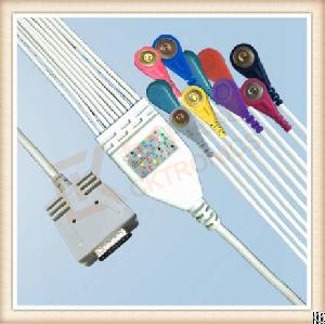 burdick ek 10 ecg cable leadwires snap aha