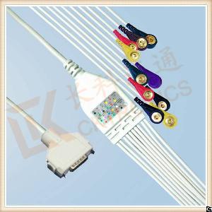 Custom Fukuda Denshi One Piece Ecg Cable 10 Leadwires Snap, Iec