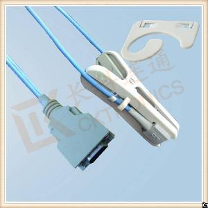Dolphin 14 Pin Reusable Spo2 Sensor, Adult Ear Clip, L 3m