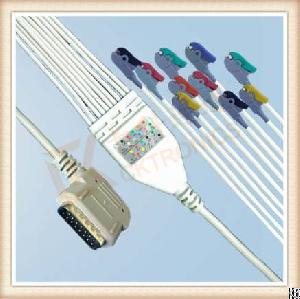 Fast Delivery Kenz Pc 109 One Piece Ecg Cable 10 Leadwires Clip, Iec