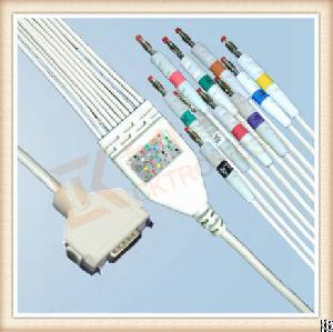 Fukuda Denshi One Piece Ecg Cable 10 Leadwires, Banana, Aha