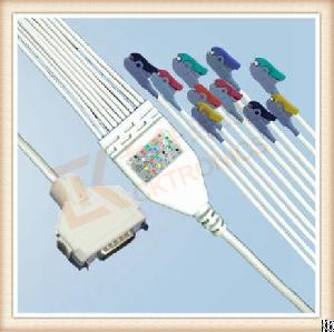 Fukuda Denshi One Piece Ecg Cable 10 Leadwires, Clip, Iec