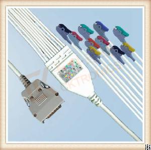 Low Price Mortara One Piece Ecg Cable 10 Leadwires , Clip, Iec