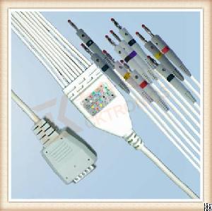 Medical Cable Nihon Kohden One Piece Ecg Cable Without Screws Banana, Iec