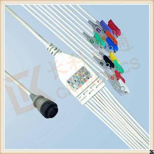 Oem Kenz Pc 104 One Piece Ecg Cable 10 Leadwires Clip, Aha