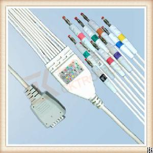 One Year Warranty Nihon Kohden One Piece Ecg Cable Without Screws Banana, Aha