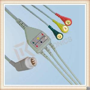 philips 8 pin ecg cable 3 leads snap iec