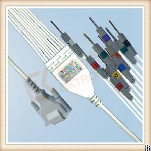 Schiller One Piece Ecg Cable 10 Leadwires Short Screws Needle, Aha
