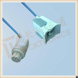 shenzhen screw datex ohmeda 10 pin reusable spo2 sensor pediatric finger clip 3m cable